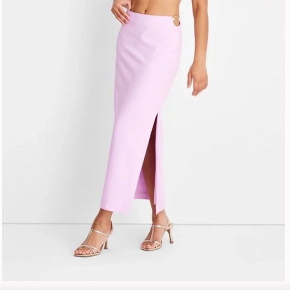 Future Collective Jenee Naylor Lilac Maxi Skirt with Slit (Sz 14) - Picture 2 of 10